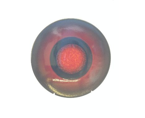 A Poole Pottery Planets charger: Mars from a Limited Edition by Alan Clarke to mark the alignment of the planets 5.5.2000.