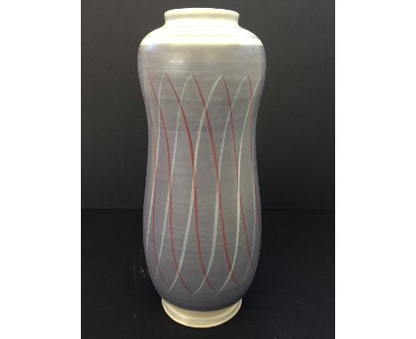 A 1950's Poole Pottery vase, shape 700, decorated in the Contemporary PRP pattern (11'').