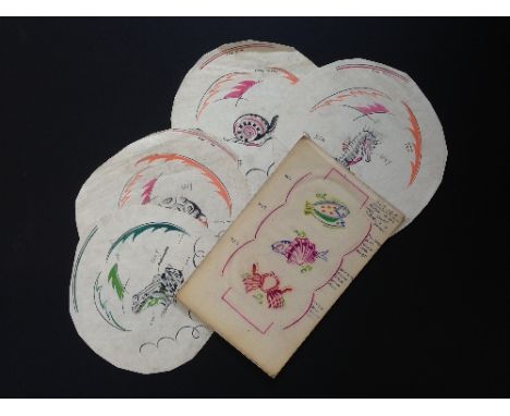A folder containing a large quantity of Poole Pottery original hand painted designs and patterns comprising many different de