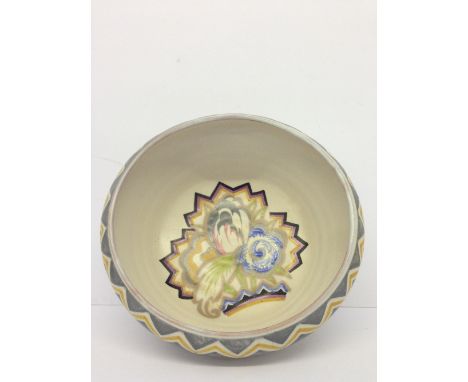 A Carter Stabler Adams Limited Poole Pottery pedestal fruit bowl, shape 977, decorated in the JC pattern by Marion Heath (8.5