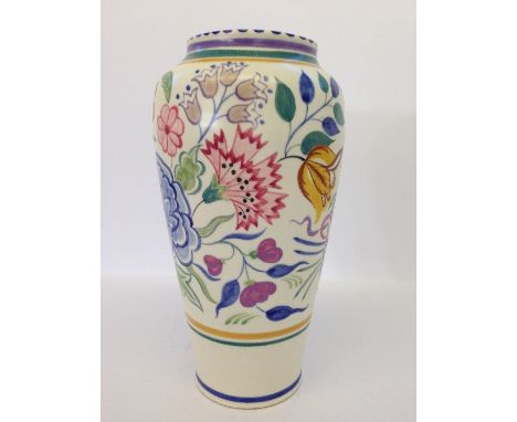A Poole Pottery vase, shape 514, decorated in the traditional BN pattern by Ruth Paveley (firing flaw and crazing to base), (