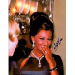 Sophia Loren signed 10x8 inch colour photo. Good condition Est.