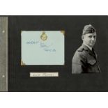 WWII Arthur Tedder, 1st Baron Tedder signed album page affixed to black card with black and white
