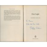 WWII Sq Ldr Geoffrey Wellum DFC signed paperback book titled First Light signature on the inside
