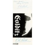 WWII Major Pat Reid MBE, MC signed Colditz card signed on both sides. Good condition Est.