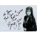 Suzi Perry signed 12x8 inch black and white photo dedicated. Good condition Est.