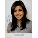 Pooja Shah signed 6x4 inch colour promo photo. Dedicated. Good condition Est.