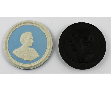 Thomas Hardy (1840-1928), a scarce matt black ceramic portrait plaque, 1968, by Poole pottery, produced for the Hardy Festiva