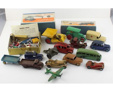 A collection of various Dinky toys including boxed No 771 International Road signs, Boxed Coles Mobile crane and similar.