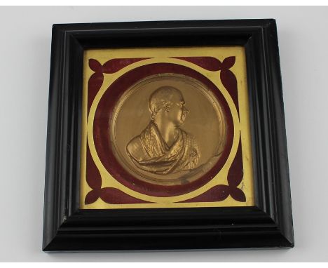 Sir Walter Scott (1771-1832), a decorative portrait medallion, in gilt plaster, cast from a medal by Crawford of Edinburgh, 2