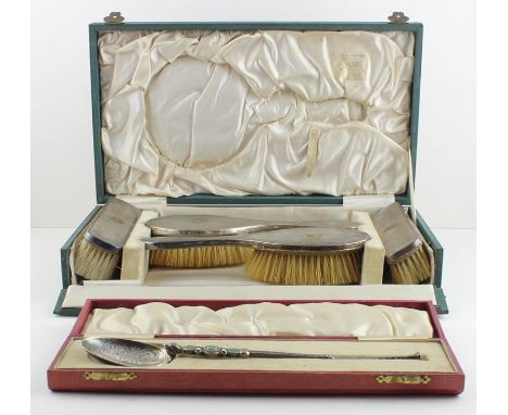 A large Edward VIII silver and champleve enamel anointing spoon, by Barker Brothers Silver Ltd, assayed Birmingham 1936, the 