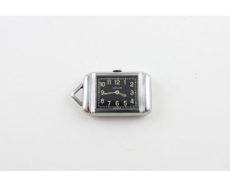 A scarce Jearger Le Coutre "Reverso" stainless steel pendant watch, c.1940, manual movement, rectangular casing 34mm x 23mm, 