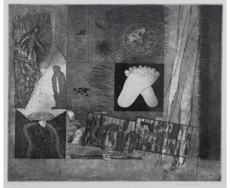 DAVID MICHIE O.B.E., R.S.A., R.G.I., F.R.S.A (SCOTTISH 1928-2015), BELGRADE STREETSCAPE, pencil signed etching, No. 3/10, fra