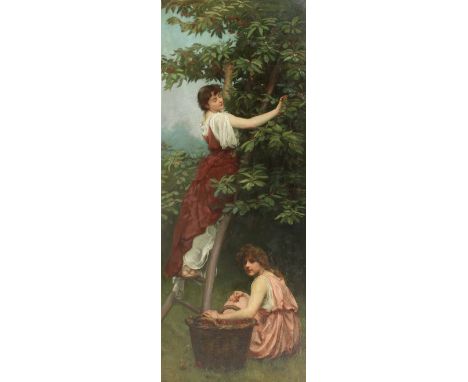 Philip Hermogenes Calderon, RA (British, 1833-1898)Cherry picking signed and dated 'PHCALDERON 1885' (lower left); further si