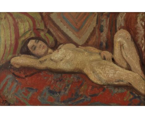 Jean Puy (French, 1876-1960)'Nu couché, la petite italienne' signed 'J Puy' (lower left)oil on canvas31.2 x 47.6cm (12 5/16 x