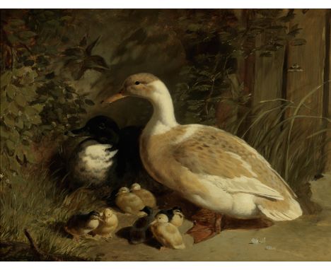 John Frederick Herring, Snr. (British, 1795-1865)Ducks and ducklingssigned and dated 'J.F.Herring.Senr 1845' (lower left) oil