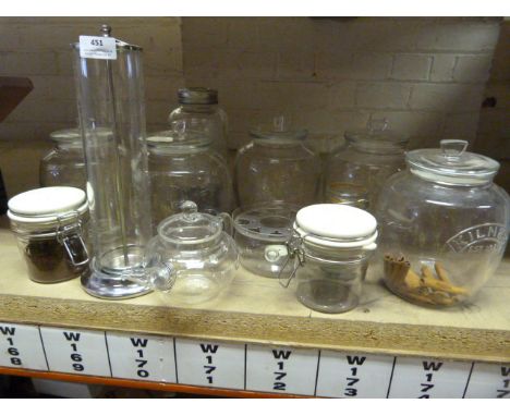 *Quantity of Glass Kilner Jars, Noveltea Teapot, Candle Stand, etc. 