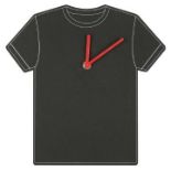 207X O'DECO WALL CLOCKS M T-SHIRT - BLACK