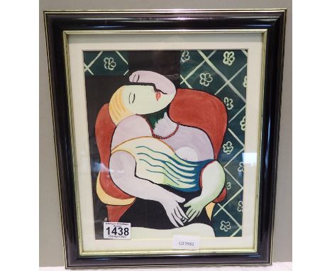 Anne Cathcart after Pablo Picasso painting, 20 x 25 cm. Not available for in-house P&amp;P 
