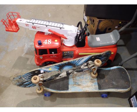 Large childs fire engine and two skateboards. Not available for in-house P&amp;P 