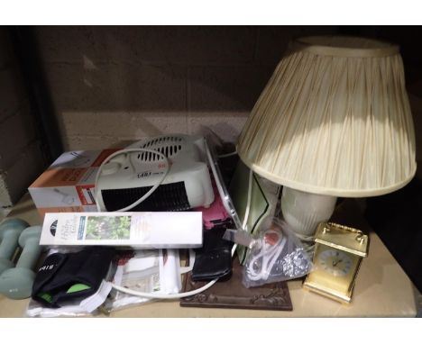 Mixed items to include a Wedgwood Creamware lamp. Not available for in-house P&amp;P 