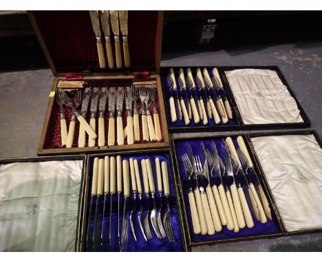 Four boxed sets of fish cutlery. P&amp;P Group 2 (£18+VAT for the first lot and £3+VAT for subsequent lots) 