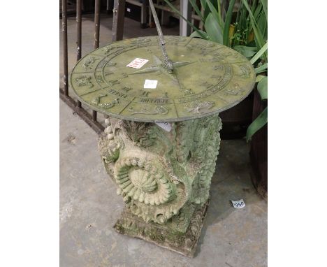 Cast metal sundial with astrological markings. Not available for in-house P&amp;P 