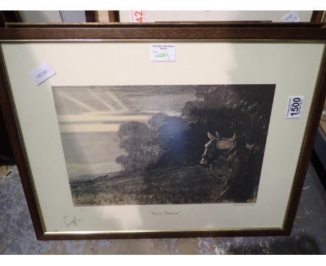 Charles Johnson Payne (aka Snaffles, 1884-1967): limited edition print, Pass Friend, 24/500, signature printed, 50 x 37 cm. N