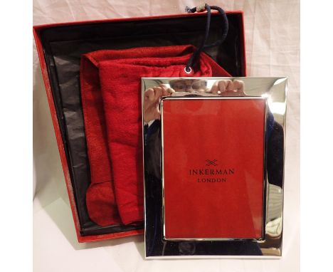 Boxed Inkerman of London silver plated photograph frame, 23 x 16 cm. P&amp;P Group 2 (£18+VAT for the first lot and £3+VAT fo