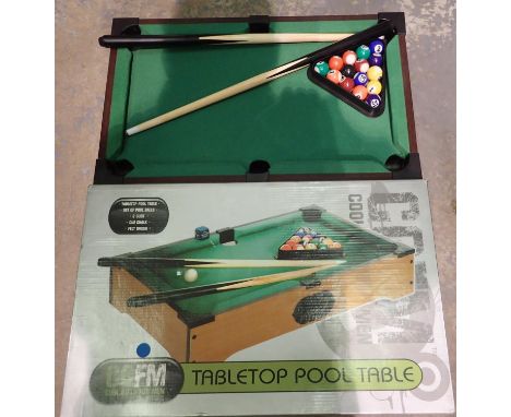 Table top pool table, 40 x 20 cm. P&amp;P Group 2 (£18+VAT for the first lot and £3+VAT for subsequent lots) 