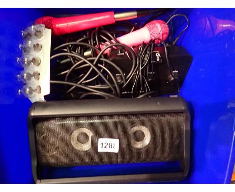 Lucky Voice karaoke microphone system and LG Bluetooth speaker. P&amp;P Group 2 (£18+VAT for the first lot and £3+VAT for sub