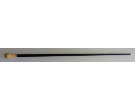 Beautiful Victorian ox bone dice handled walking stick. The handle has good quality scrolling around it and two dice in a gla