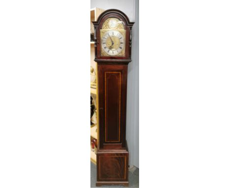 An inlaid mahogany cased longcase clock, overall H. 195cm.