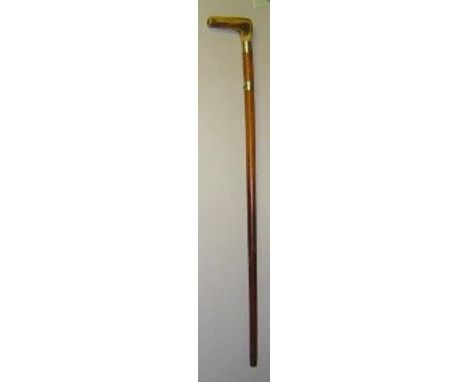 This French horn handled Malacca walking stick (33”/840mm long) is a rare item as it houses a four barrel pepperbox percussio