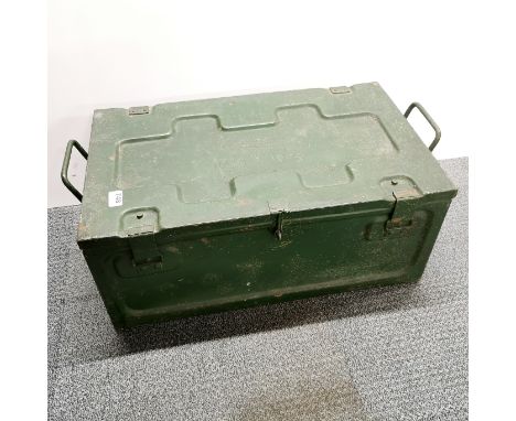 A military ammunition box, 37 x 61cm, dated 1940.