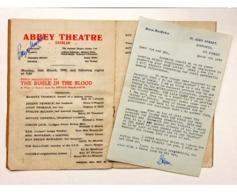'With a brave Cock in his Eye'MacMahon (Bryan).   Cache of interesting TLS to family members Tom and May, March 8 1949, with 