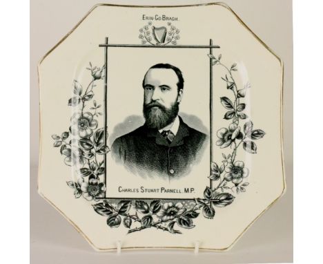 [Parnell (C.S.)] A 19th Century creamware Wallis & Gimson, Portrait Series Commemorative octagonal Plate, with profile of Cha