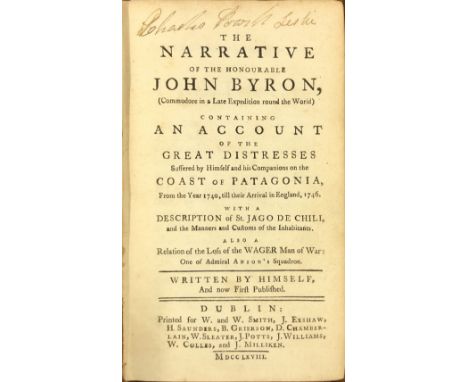 Dublin Printing: Byron (John) The Narrative of the Hon. John Byron, (Commodore in a Late Expedition round the World) containi