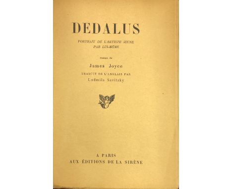 Joyce (James).  Dedalus.  Portrait de l'Artiste Jeune par Lui-Meme.  Traduit  de l'Anglais par Ludmila Savitsky. Paris, La Si