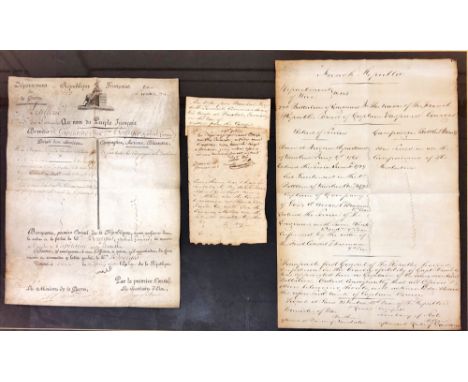 Signed by BonaparteBonaparte (Napoleon) A French Republic Brevet (Republique Francaise) Department of War manuscript and prin