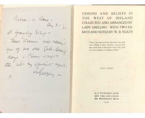 Presentation Copies to HydeGregory  (Lady)  Visions and  Beliefs in the West of Ireland, First & Second  Series, Putnam (NY) 