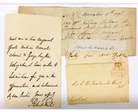 Grattan (Henry) Irish Patriot. An original manuscript 'Pay Bearer,' payable on David La Touche's Bank, dated Nov. 4th, 1796, 