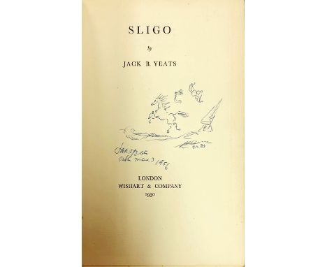 With Signed SketchYeats (Jack B.).  Sligo.  L., Wishart 1930, First, d.w. with remains of label on spine. Inscribed on f.f.e.