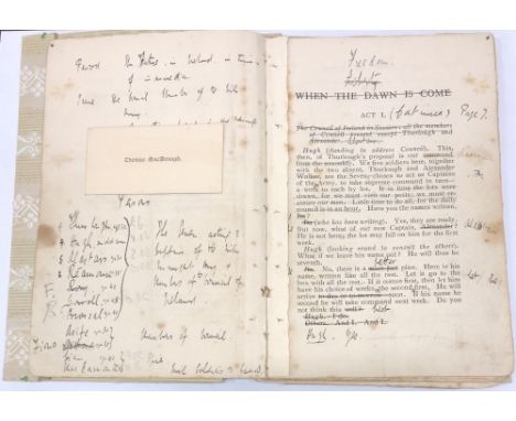 Unique CopyMacDonagh (Thomas).  When The Dawn is Come.   A Tragedy in Three Acts.   D., Maunsel 1908.  Orig. wrappers, reinfo