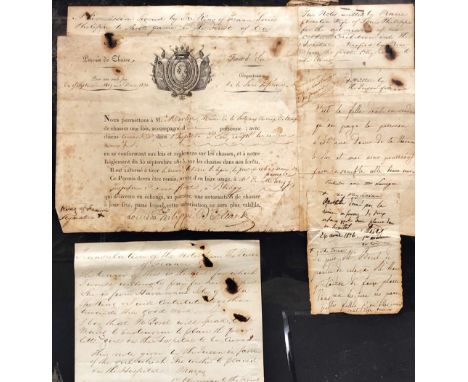 Notes from the King and Queen of FranceD'Orleans (Louis Philippe & Marie Amelia) An early 19th Century printed and manuscript