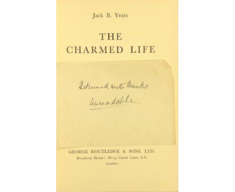Inscribed by Jack B. YeatsYeats (Jack B.) The Charmed Life, 8vo L. (George Routledge) 1938, First, inscribed by the Author "T
