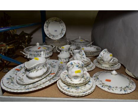 ROYAL ALBERT 'BRIGADOON' TEA AND DINNER WARES, to include two tureens, gravy boat and saucer, two graduated oval serving plat