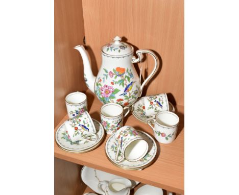 AN AYNSLEY 'PEMBROKE' PATTERN PART COFFEE SERVICE, comprising a coffee pot, six coffee cups and six saucers
