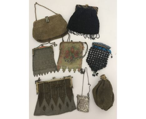 A collection of vintage beaded and chain evening bags. To include Art deco.