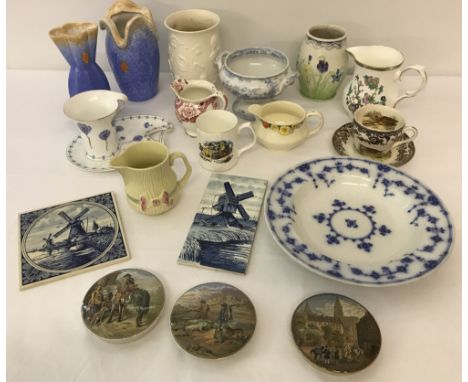 A collection of ceramic items to include Spode &amp; Minton.To include jugs, vases, pot lids, teacups &amp; saucers.